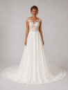 A-Linien-Brautkleid mit Illusionsspitze und Schleppe Varina